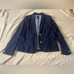 Gap navy blue nautical preppy yacht club sailing blazer size Large (14)